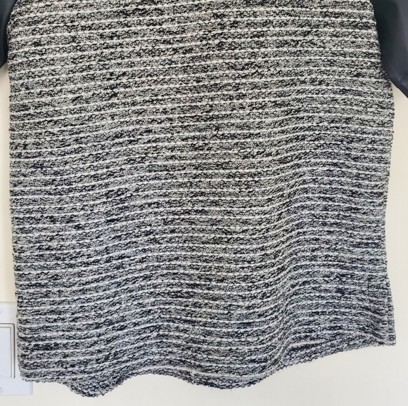 J.O.A Black Metallic Top with Faux Leather Sleeves - Picture 8 of 10